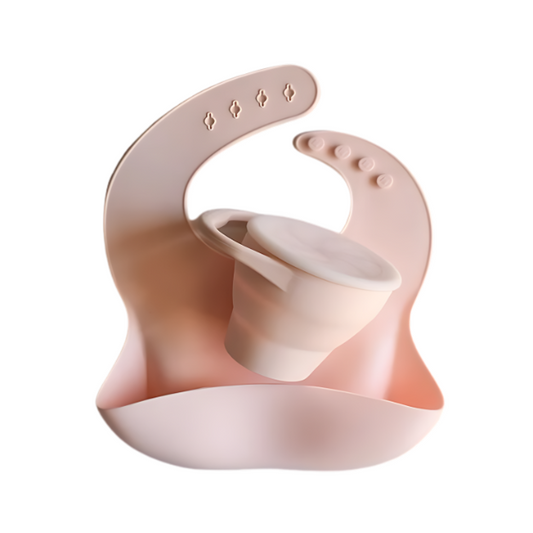 Soft Bib + Snack Cup Combo Pink