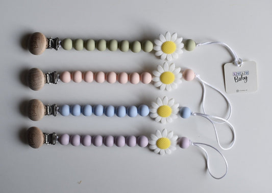 Pacifier Clip Daisy Collection